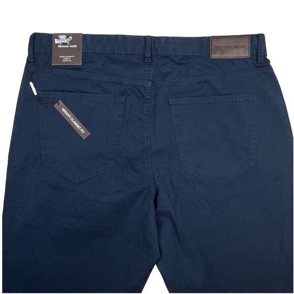 New Michael Kors Men US 34x32 Midnight Blue Pants Grant Classic Fit Slim  - Picture 7 of 12